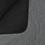 vidaXL Cuvertură matlasată cu două fețe, 170x210 cm, gri și negru vidaXL Cuvertură matlasată cu două fețe, 170x210 cm, gri și negru