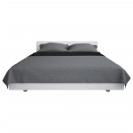 vidaXL Cuvertură matlasată cu două fețe, 220x240 cm, gri și negru vidaXL Cuvertură matlasată cu două fețe, 220x240 cm, gri și negru