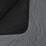 vidaXL Cuvertură matlasată cu două fețe, 220x240 cm, gri și negru vidaXL Cuvertură matlasată cu două fețe, 220x240 cm, gri și negru