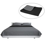 vidaXL Cuvertură matlasată cu două fețe, 230x260 cm, gri și negru