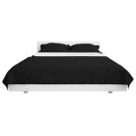 vidaXL Cuvertură matlasată cu două fețe, 230x260 cm, negru și alb
