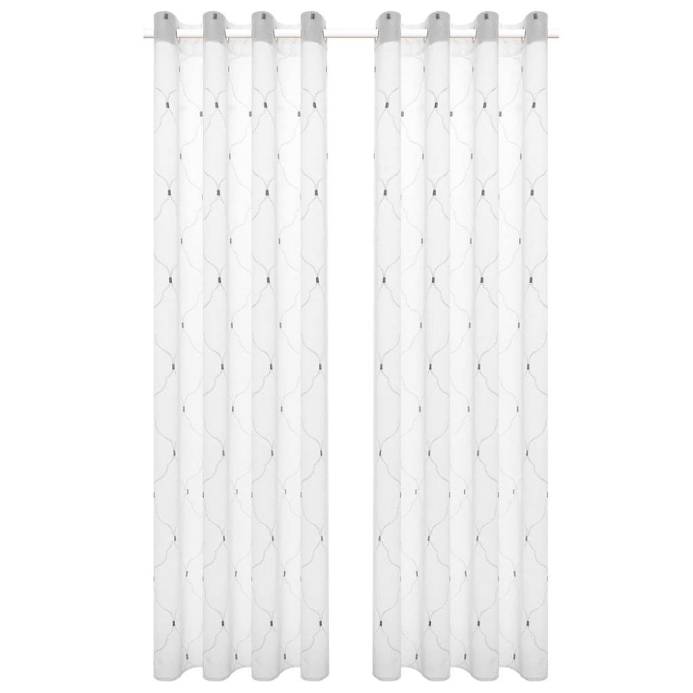 vidaXL Perdele 2 pcs Alb 140 x 245 cm Poliester