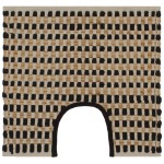 vidaXL Set covoraș baie lucrat manual, natural și negru, iută textil vidaXL Set covoraș baie lucrat manual, natural și negru, iută textil