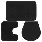vidaXL Set covorașe baie, 3 buc., antracit, material textil vidaXL Set covorașe baie, 3 buc., antracit, material textil
