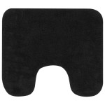 vidaXL Set covorașe baie, 3 buc., antracit, material textil vidaXL Set covorașe baie, 3 buc., antracit, material textil