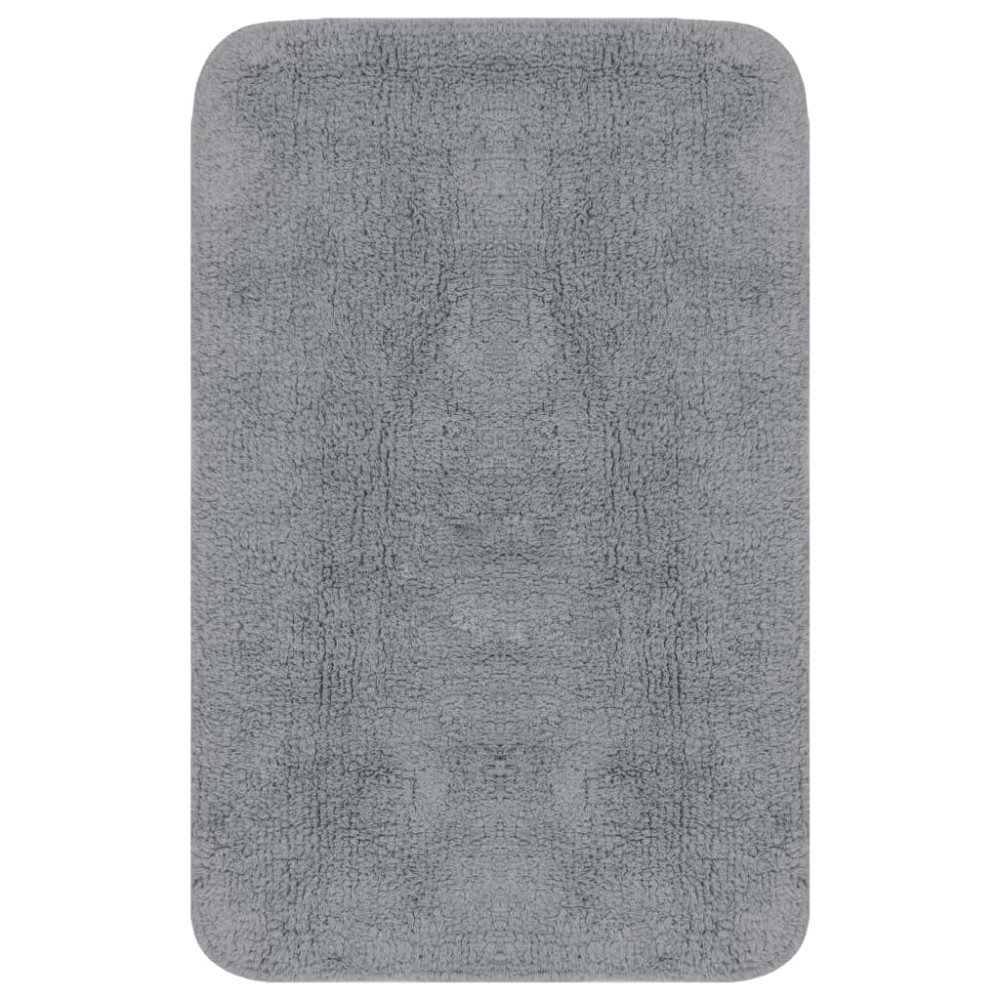 vidaXL Set covorașe baie, 3 piese, gri, material textil