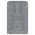 vidaXL Set covorașe baie, 3 piese, gri, material textil vidaXL Set covorașe baie, 3 piese, gri, material textil