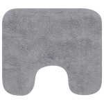 vidaXL Set covorașe baie, 3 piese, gri, material textil vidaXL Set covorașe baie, 3 piese, gri, material textil