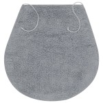 vidaXL Set covorașe baie, 3 piese, gri, material textil vidaXL Set covorașe baie, 3 piese, gri, material textil