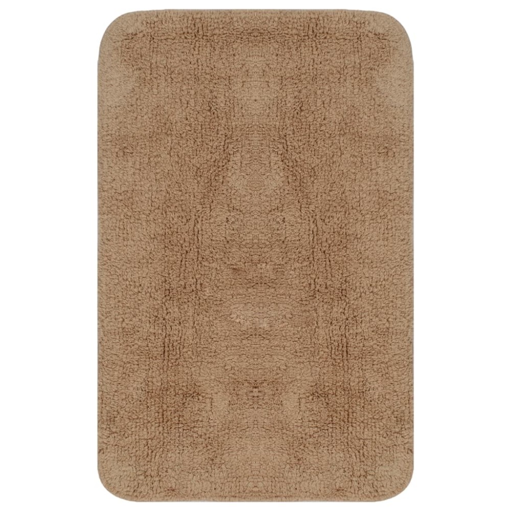 vidaXL Set covorașe baie, 3 piese, bej, textil