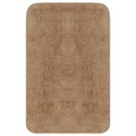 vidaXL Set covorașe baie, 3 piese, bej, textil vidaXL Set covorașe baie, 3 piese, bej, textil