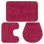vidaXL Set covorașe baie, 3 piese, fucsia, textil vidaXL Set covorașe baie, 3 piese, fucsia, textil