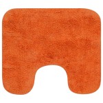 vidaXL Set covorașe de baie, 3 piese, portocaliu, textil vidaXL Set covorașe de baie, 3 piese, portocaliu, textil