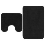 vidaXL Set covorașe baie, 2 buc., textil, antracit vidaXL Set covorașe baie, 2 buc., textil, antracit