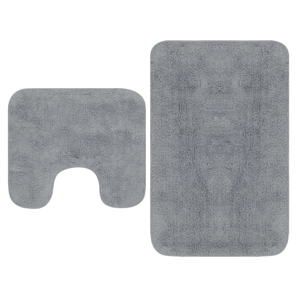 vidaXL Set covorașe baie, 2 buc., gri, textil