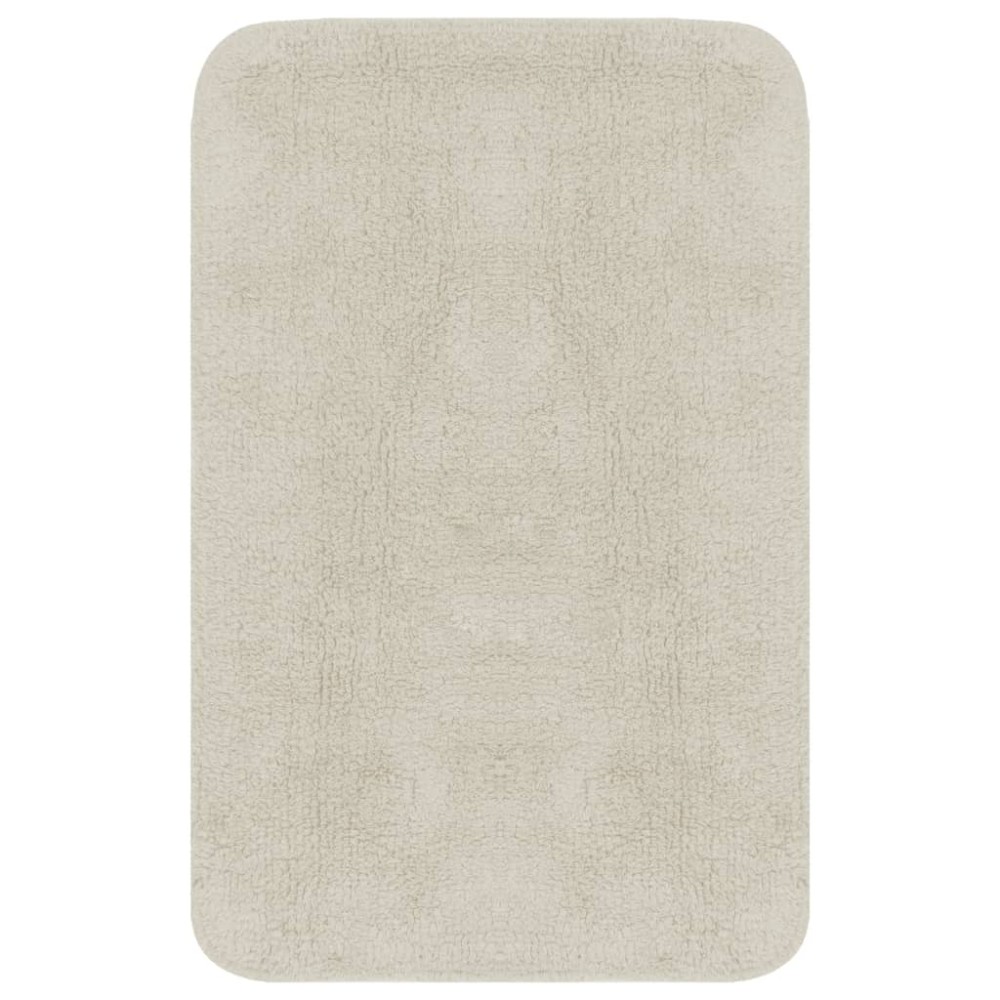 vidaXL Set covorașe baie, 2 piese, alb, textil