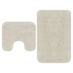 vidaXL Set covorașe baie, 2 piese, alb, textil vidaXL Set covorașe baie, 2 piese, alb, textil
