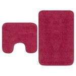 vidaXL Set covorașe baie, 2 buc., textil, fucsia vidaXL Set covorașe baie, 2 buc., textil, fucsia
