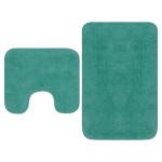 vidaXL Set covorașe baie, 2 buc., textil, turcoaz vidaXL Set covorașe baie, 2 buc., textil, turcoaz