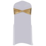 vidaXL Fundă de scaun elastică, 25 buc., cataramă cu diamante, auriu vidaXL Fundă de scaun elastică, 25 buc., cataramă cu diamante, auriu