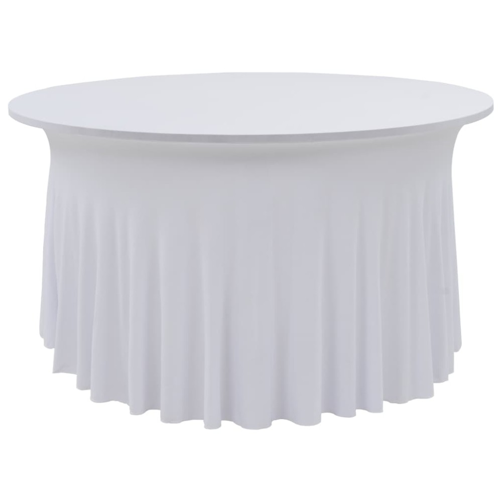 vidaXL Huse elastice masă lungi, 2 buc., alb, 150 x 74 cm