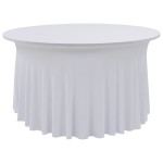 vidaXL Huse elastice masă lungi, 2 buc., alb, 150 x 74 cm vidaXL Huse elastice masă lungi, 2 buc., alb, 150 x 74 cm