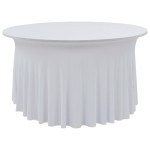vidaXL Huse elastice de masă lungi, 2 buc., alb, 180x74 cm vidaXL Huse elastice de masă lungi, 2 buc., alb, 180x74 cm