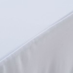 vidaXL Huse elastice de masă cu fustă, 2 buc., alb, 243x76x74 cm vidaXL Huse elastice de masă cu fustă, 2 buc., alb, 243x76x74 cm
