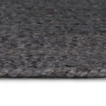 vidaXL Covor manual, gri închis, 90 cm, iută, rotund