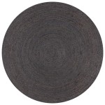 vidaXL Covor manual, gri închis, 150 cm, iută, rotund