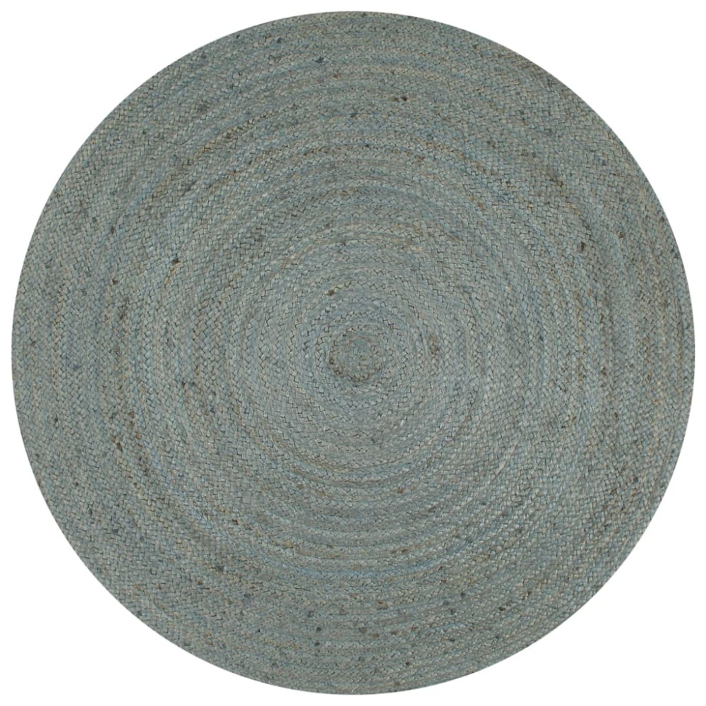 vidaXL Covor manual, verde măsliniu, 120 cm, iută, rotund
