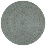 vidaXL Covor manual, verde măsliniu, 150 cm, iută, rotund