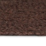 vidaXL Covor manual, maro, 90 cm, iută, rotund