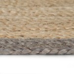 vidaXL Covor manual cu margine gri, 120 cm, iută