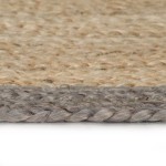 vidaXL Covor manual cu margine gri, 150 cm, iută
