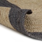 vidaXL Covor manual cu margine gri închis, 120 cm, iută vidaXL Covor manual cu margine gri închis, 120 cm, iută