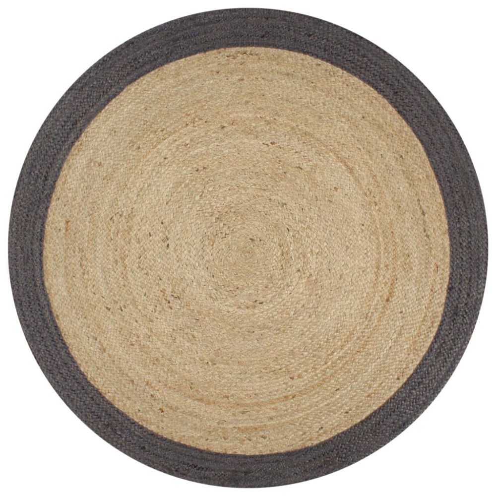 vidaXL Covor manual cu margine gri închis, 150 cm, iută