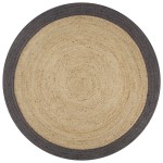 vidaXL Covor manual cu margine gri închis, 150 cm, iută