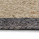 vidaXL Covor manual cu margine gri închis, 150 cm, iută