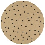 vidaXL Covor manual cu imprimeu în buline, 90 cm, iută vidaXL Covor manual cu imprimeu în buline, 90 cm, iută