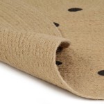vidaXL Covor manual cu imprimeu buline, 150 cm, iută