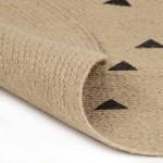 vidaXL Covor manual cu imprimeu triunghi, 120 cm, iută vidaXL Covor manual cu imprimeu triunghi, 120 cm, iută