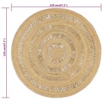vidaXL Covor manual din iută împletită, 120 cm