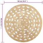 vidaXL Covor manual din iută împletită, 90 cm vidaXL Covor manual din iută împletită, 90 cm