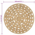 vidaXL Covor manual din iută împletită, 120 cm