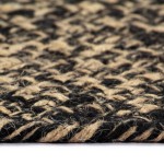 vidaXL Covor manual, negru și natural, 90 cm, iută