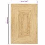 vidaXL Covor manual, natural, 80 x 160 cm, iută
