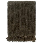 vidaXL Pătură decorativă, antracit/maro, 160 x 210 cm, bumbac vidaXL Pătură decorativă, antracit/maro, 160 x 210 cm, bumbac