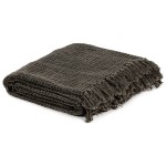 vidaXL Pătură decorativă, antracit/maro, 220 x 250 cm, bumbac vidaXL Pătură decorativă, antracit/maro, 220 x 250 cm, bumbac
