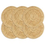 vidaXL Naproane, 6 buc., natural, 38 cm, iută, rotund vidaXL Naproane, 6 buc., natural, 38 cm, iută, rotund